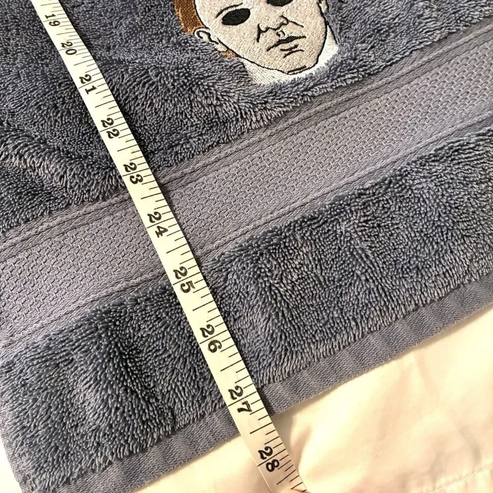 Jason Mask Michael Meyers Set of Hand Towels Embroidered Halloween Decor